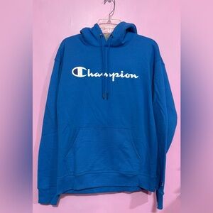 Champion Royal Blue Pullover Hoodie with White Logo